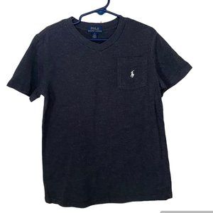 Boys Ralph Polo  Blue V-Neck Half Sleeves Cotton Tee Size 6